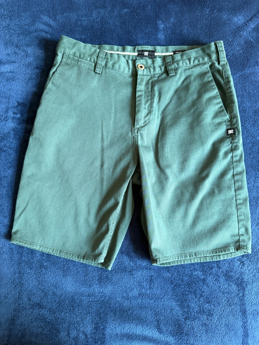 DC Men's Forest Green Flat Front Chino Shorts